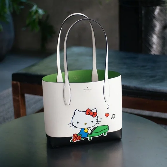 ♠️Kate Spade X Sanrio Hello Kitty Small Leather Tote Bag NWT